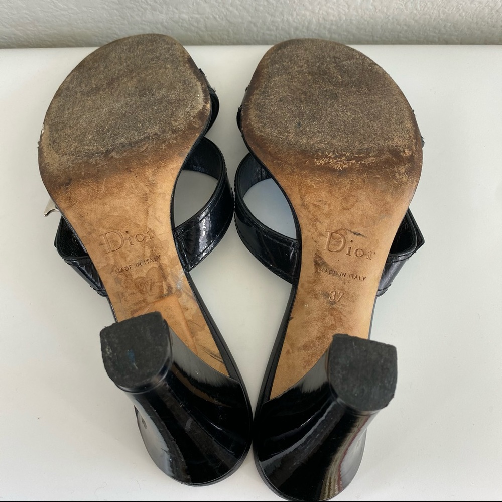 Y2K Vintage Christian Dior Patent D Charm Sandals - Picture 7 of 7